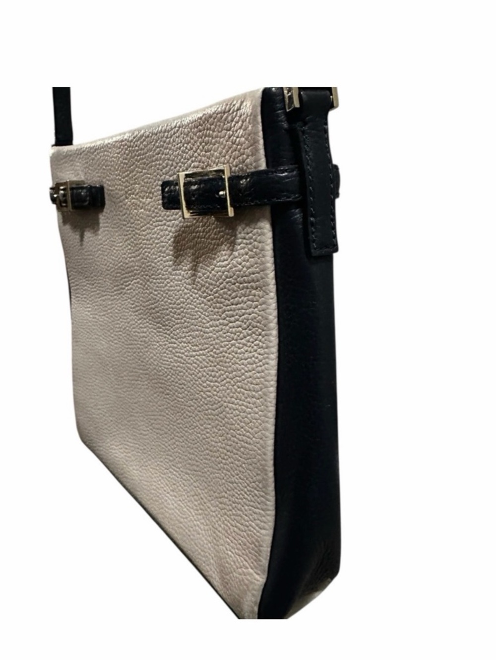 kate spade Two-Tone Pebbled Leather Crossbody in Cream and Black - Picture 3 of 8